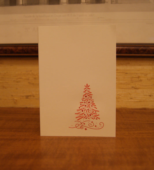 5 Biglietti auguri in smalto rilievo doppi Albero di Natale, con buste - 16,5 x 11,5 cm