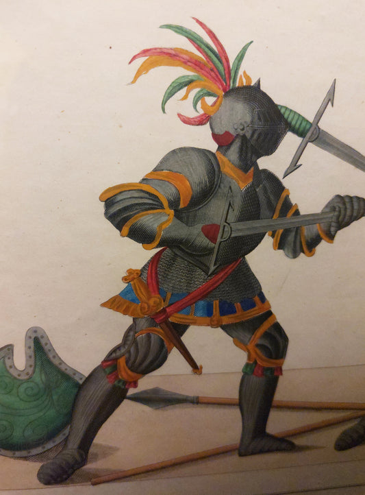 Torneo Medioevale - Litografia originale primi '800