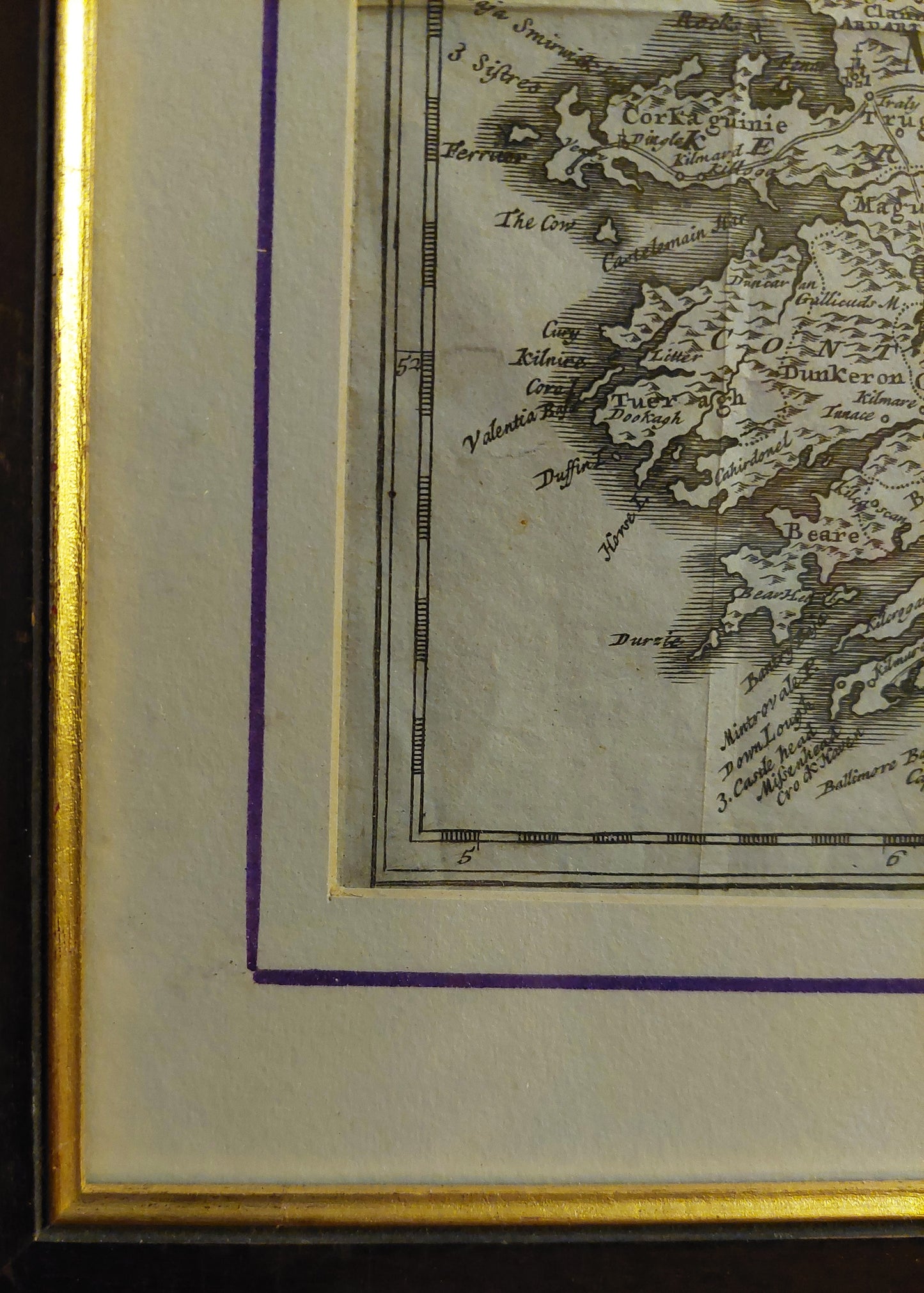 Carta geografica dell'Irlanda - Incisione originale fine '700