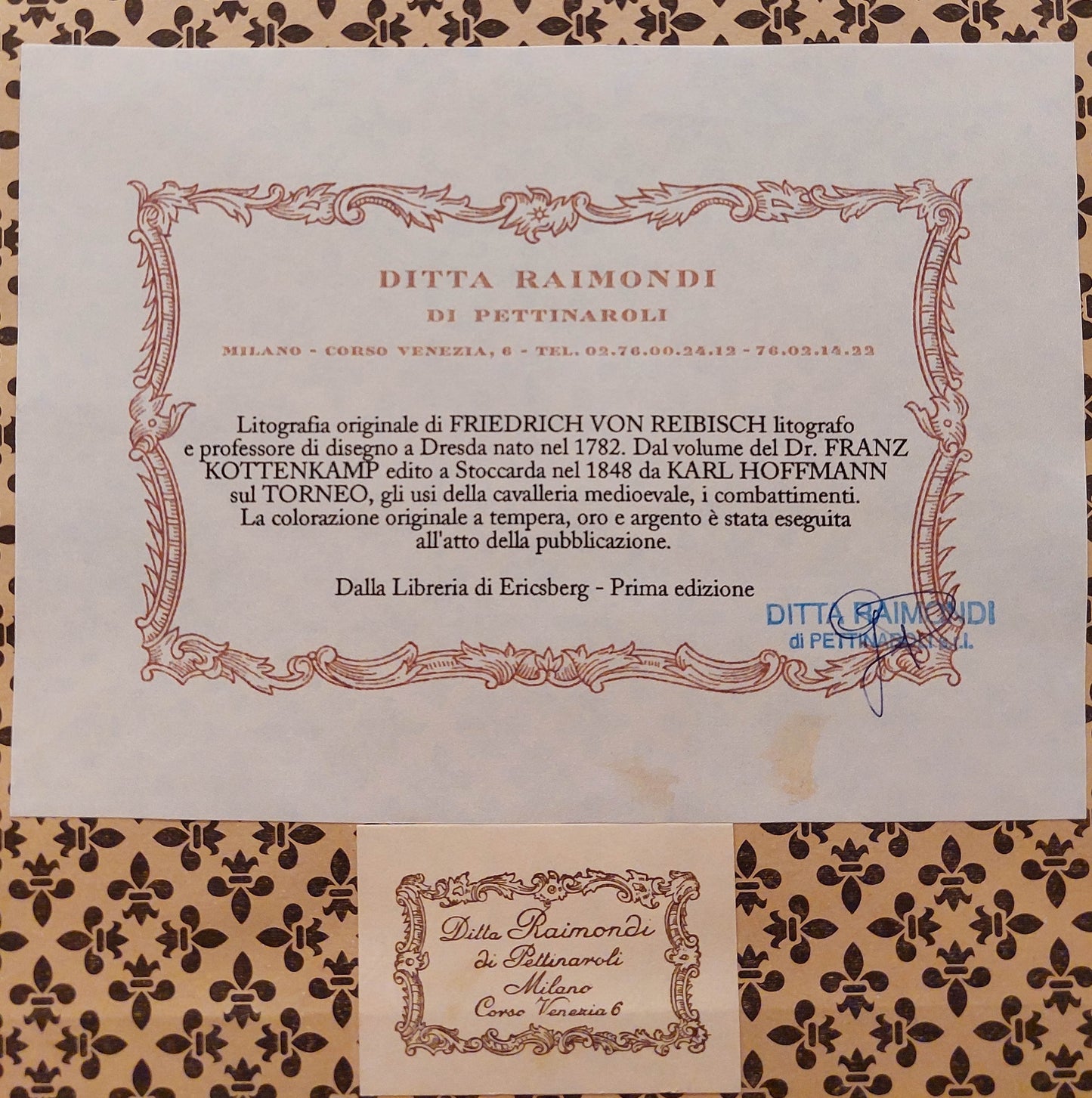Cavaliere Medioevale - Litografia originale primi '800