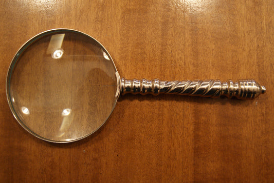 Lente d'ingrandimento con manico lavorato - Ø 10 cm