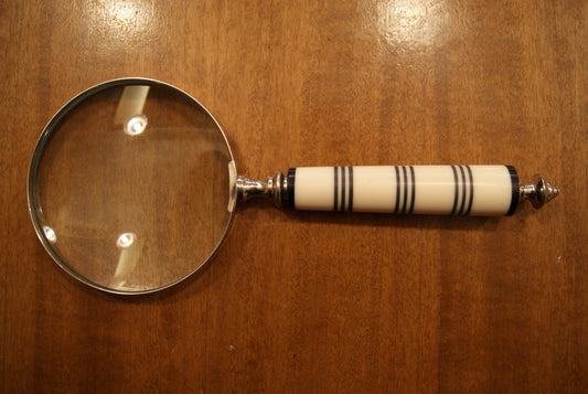 Lente d'ingrandimento con manico in osso - Ø 10 cm