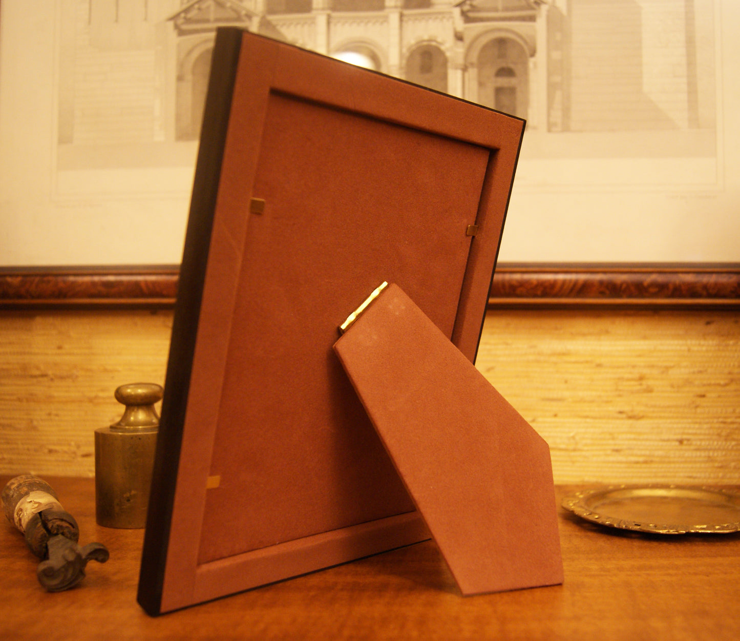 Cornice portafoto, blu intarsiata - 18,5 x 23,5 cm