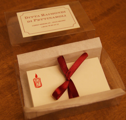 10 Segnaposto cavalierino in rilievo, candela rossa - 4 x 8 cm