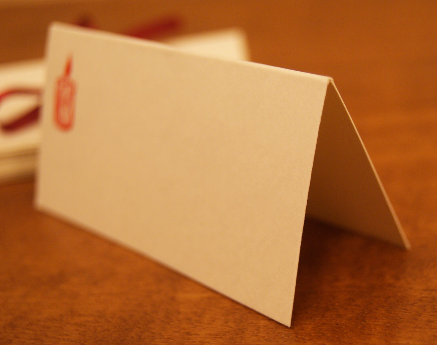 10 Segnaposto cavalierino in rilievo, candela rossa - 4 x 8 cm