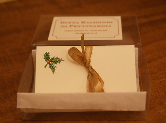 10 Segnaposto cavalierino in rilievo, agrifoglio - 4 x 8 cm