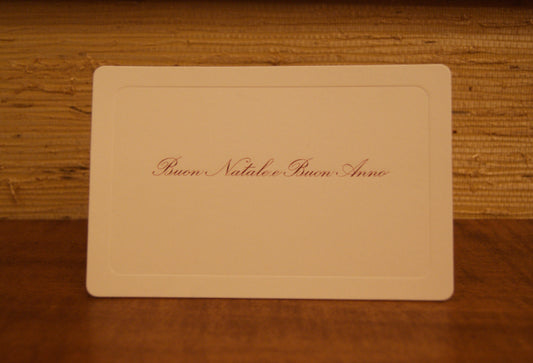 5 Biglietti auguri in corsivo angolo tondo con battuta, con buste - 14,5 x 9,5 cm