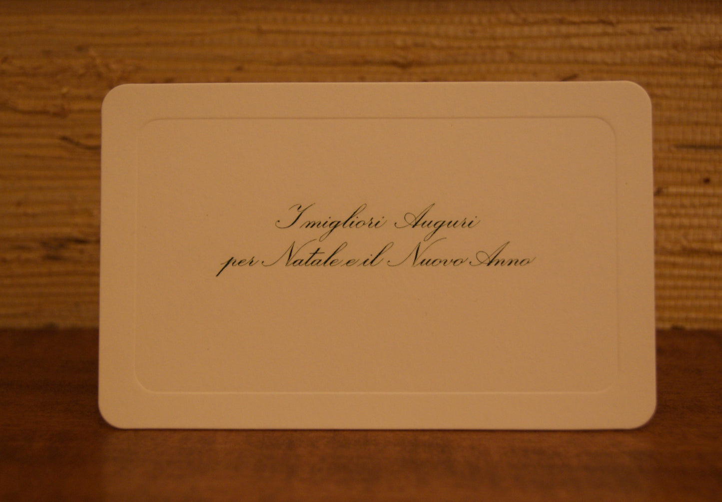 5 Biglietti auguri in corsivo angolo tondo con battuta, con buste - 13,5 x 8,5 cm