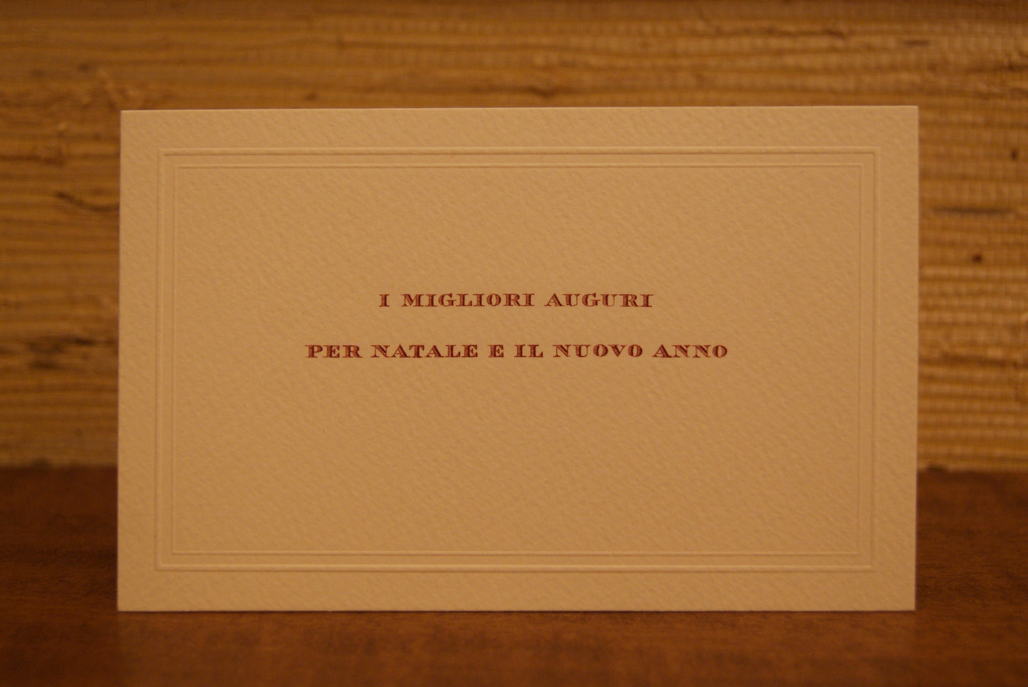 5 Biglietti auguri in rigatino con battuta, con buste - 13,5 x 8,5 cm