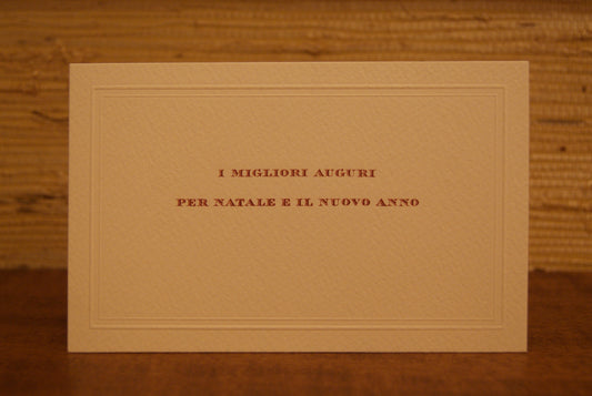 5 Biglietti auguri in rigatino con battuta, con buste - 13,5 x 8,5 cm