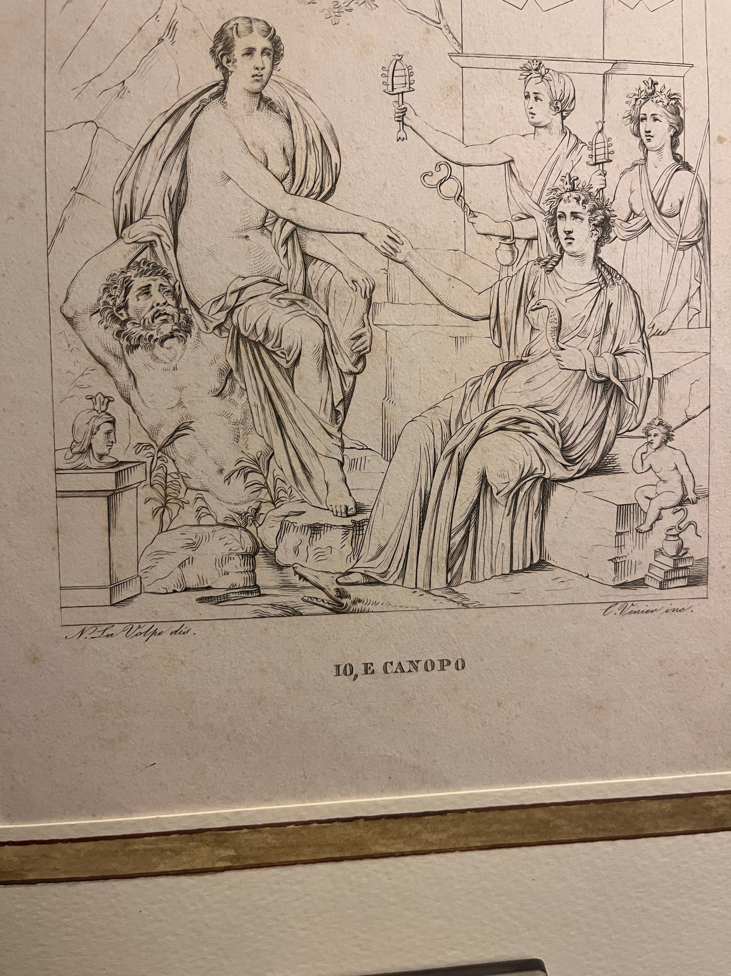 Io e Canopo - Incisione originale fine '800