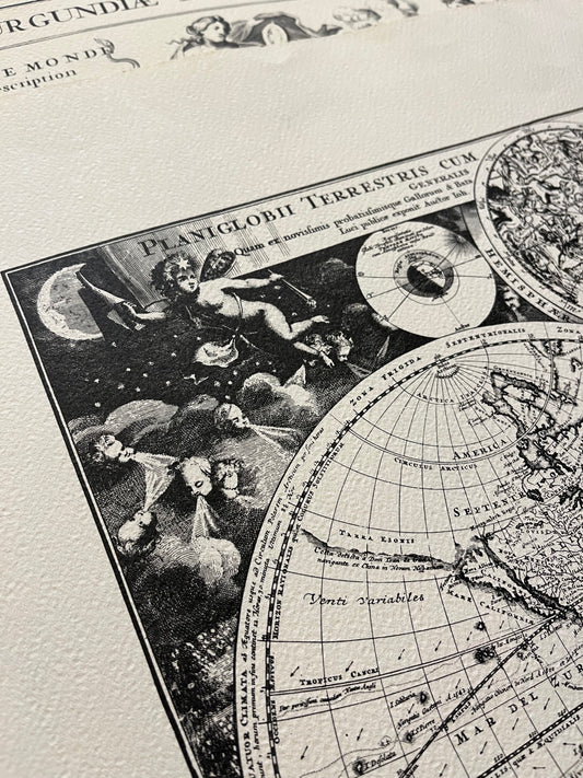Geografica con emisferi celesti e putti - Ristampa