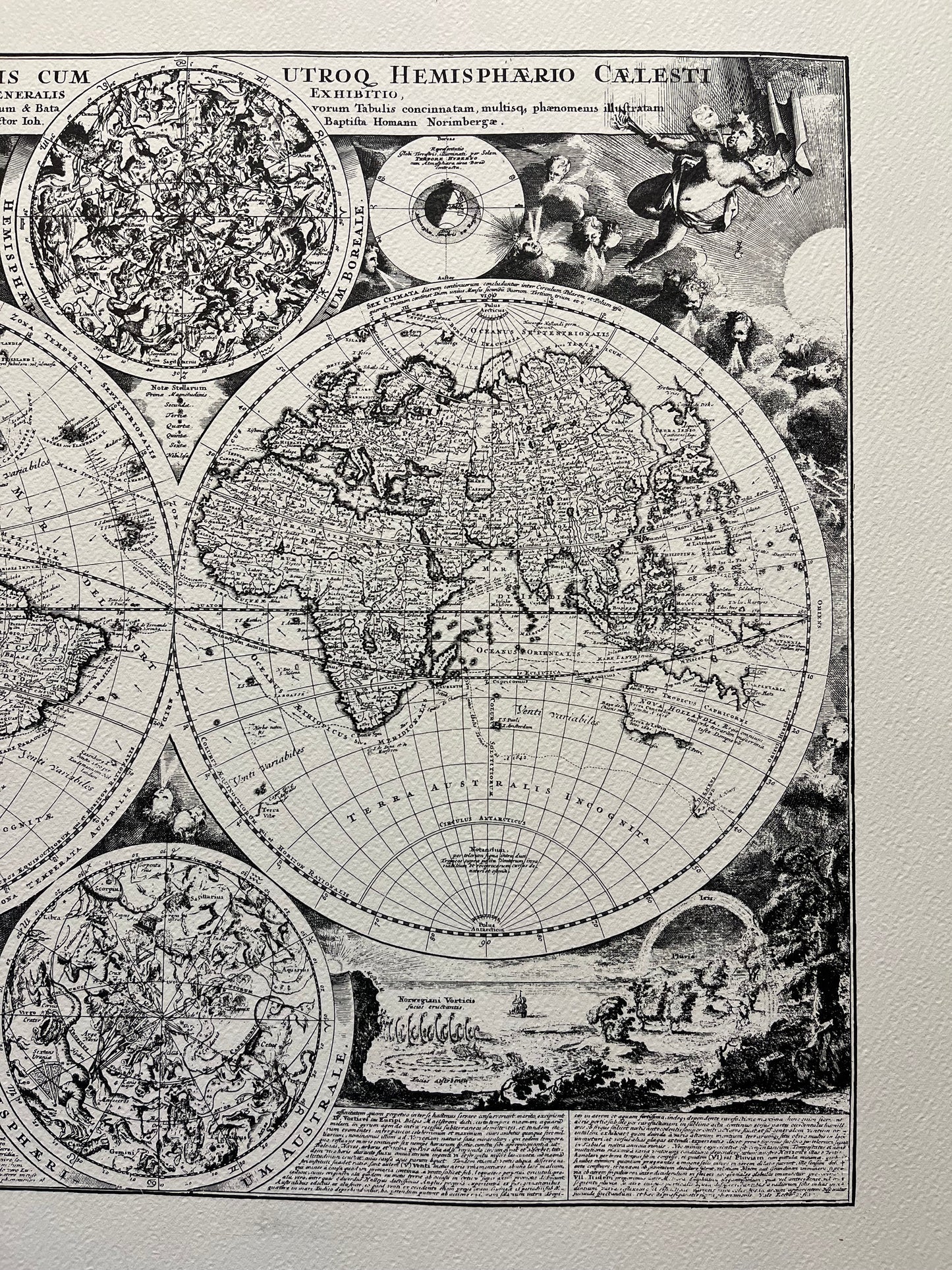 Geografica con emisferi celesti e putti - Ristampa