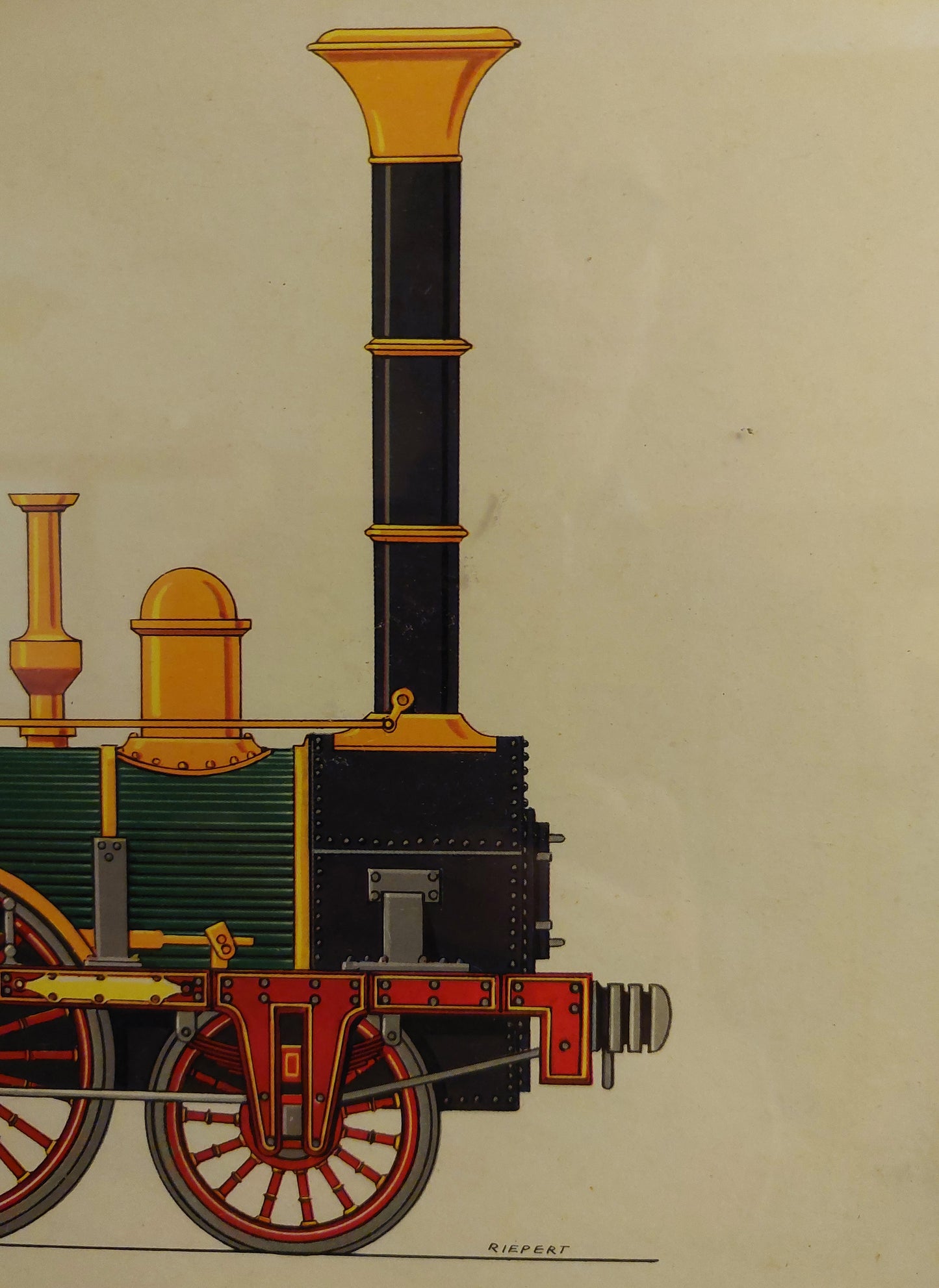 Locomotiva Adler - Stampa a colori metà '900