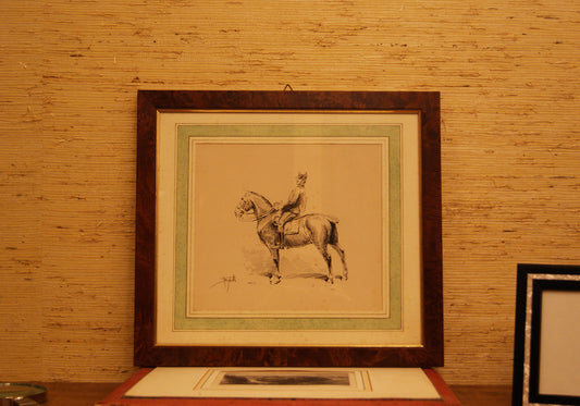 Militare a cavallo - Litografia originale fine '800