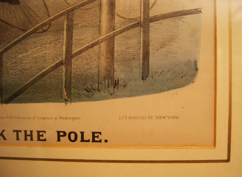 The horse that took the pole - Litografia a colori fine '800