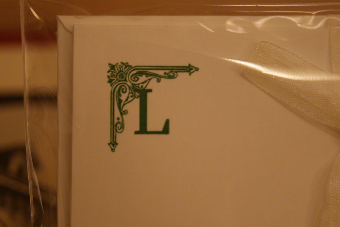 5 Cartoncini con iniziali tipografiche, con buste - 6 x 10 cm