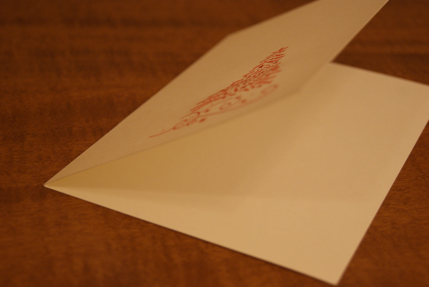 5 Biglietti auguri in smalto rilievo doppi Albero di Natale, con buste - 16,5 x 11,5 cm