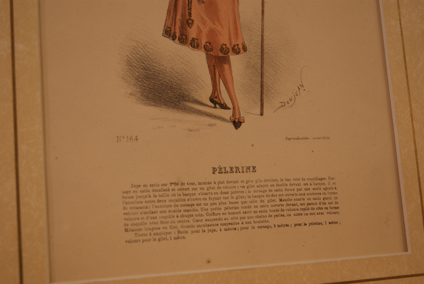 Pèlerine, moda parigina - Litografia originale seconda metà '800