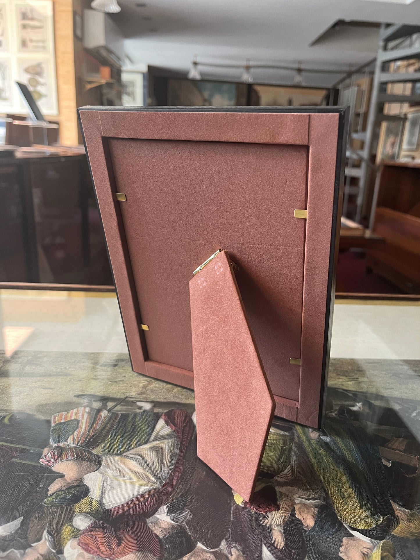 Cornice portafoto, rosa intarsiata - 16,5 x 21,5 cm